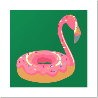 flamingo donut Posters and Art